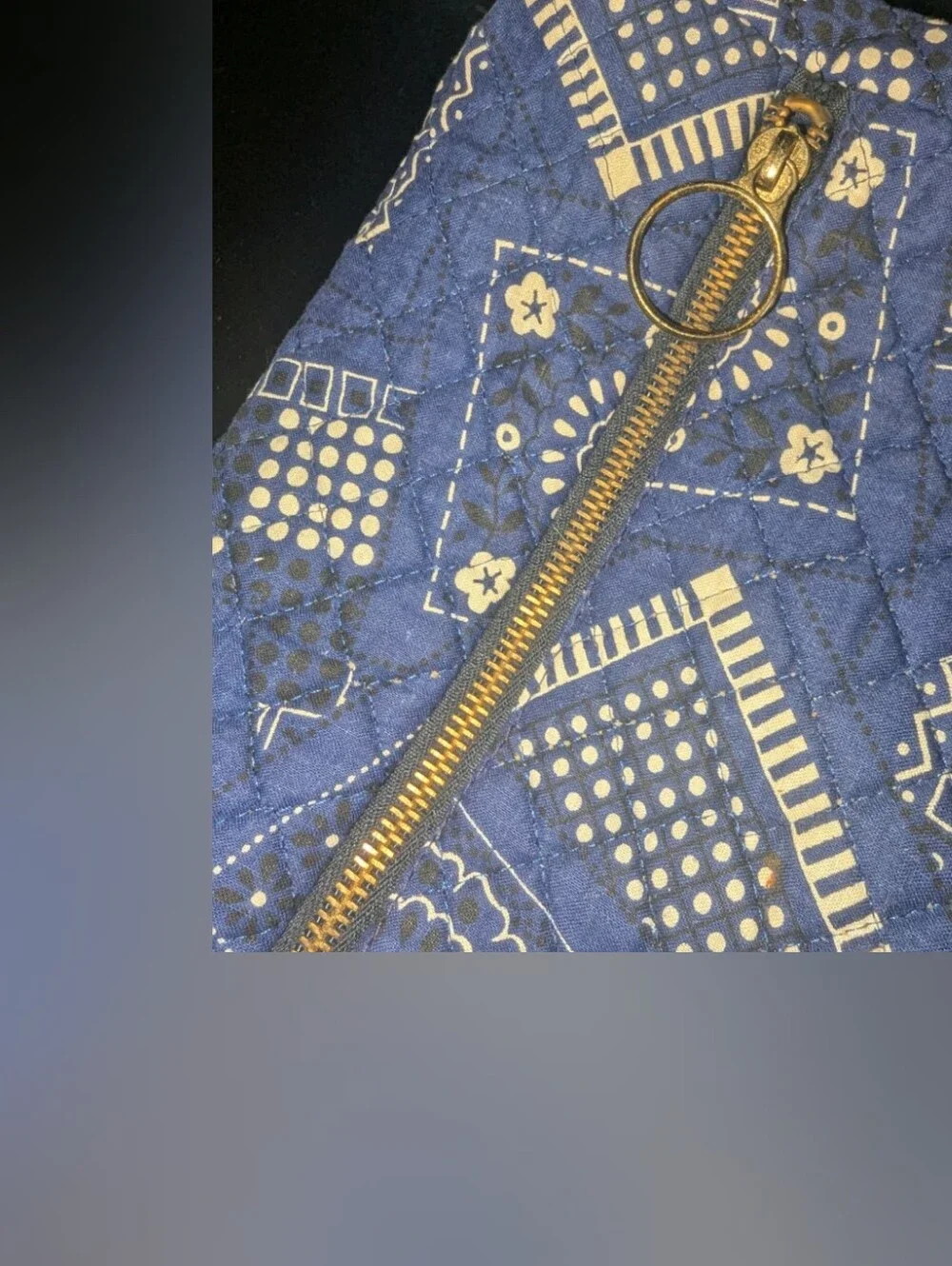 Vintage Quilted Blue Bandana Shoulder Bag